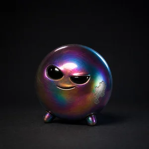 BREW, a creature made of iridescent anodised metal
